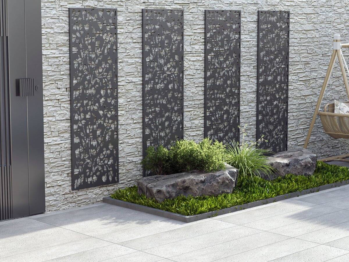 Habitat Et Jardin - Clôture Décorative En Métal "flower" 50 X 150 Cm - Anthracite -habitat Et Jardin - Imagen 2
