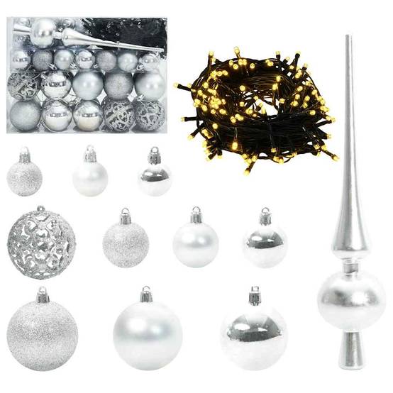 Sapin de Noël | Arbre de Noël artificiel pré-éclairé Vert 150 cm PVC et métal Maison Chic - Image 6