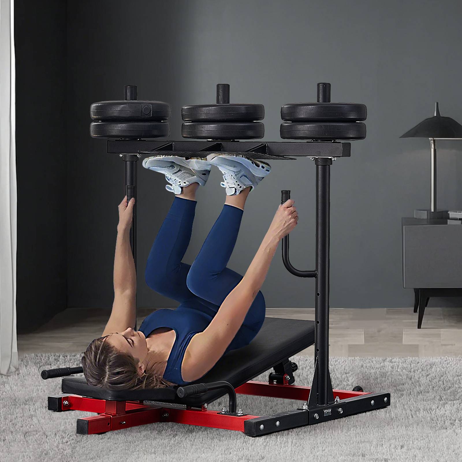 Vevor - VEVOR Presse à cuisse verticale, appareil musculation jambes en acier au carbone, capacité 249,5 kg, pour quadriceps, fessiers et ischio-jambiers. - Image 8