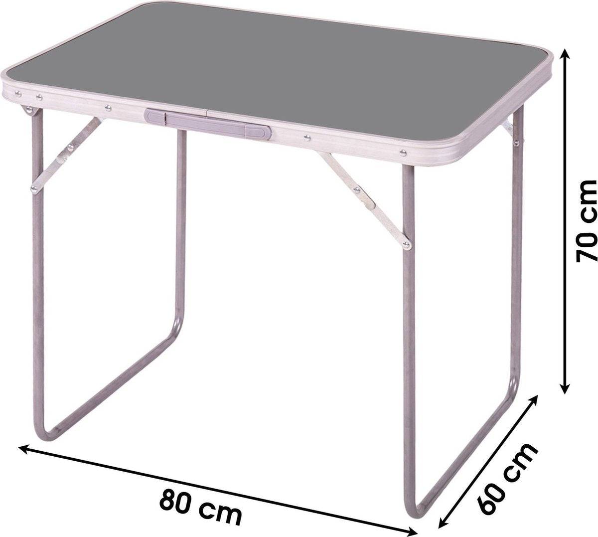 Importdistrib - Table De Camping Pliable Avec Cadre En Métal 80x60xh70 Cm IMPORTDISTRIB - Imagen 2