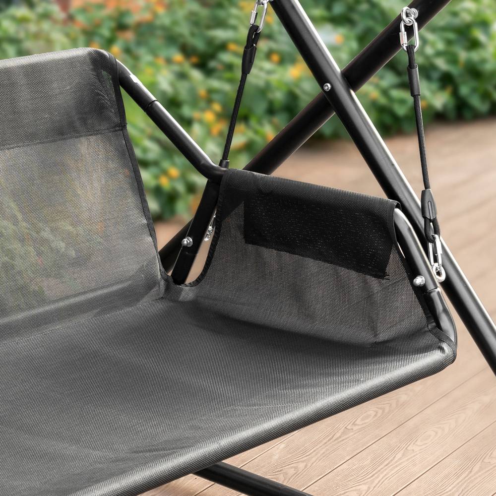 Balancelle Balancelle de Jardin 2 Places Gris Foncé L.164 x l.152 x H.184 cm SoBuy - Imagen 8