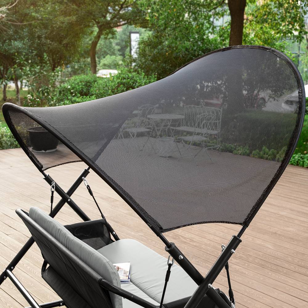 Balancelle Balancelle de Jardin 2 Places Gris Foncé L.164 x l.152 x H.184 cm SoBuy - Imagen 6
