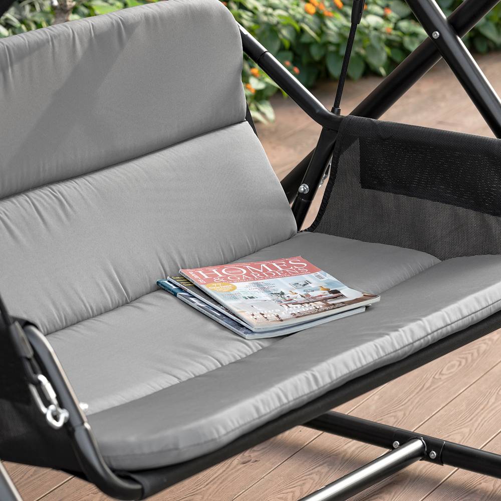Balancelle Balancelle de Jardin 2 Places Gris Foncé L.164 x l.152 x H.184 cm SoBuy - Imagen 7