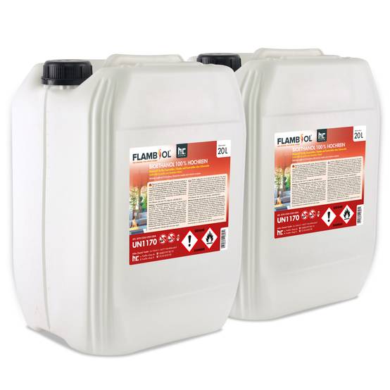 Bioéthanol à 100 % dénaturé FLAMBIOL® en bidon de 20 L x 2 - Image 1