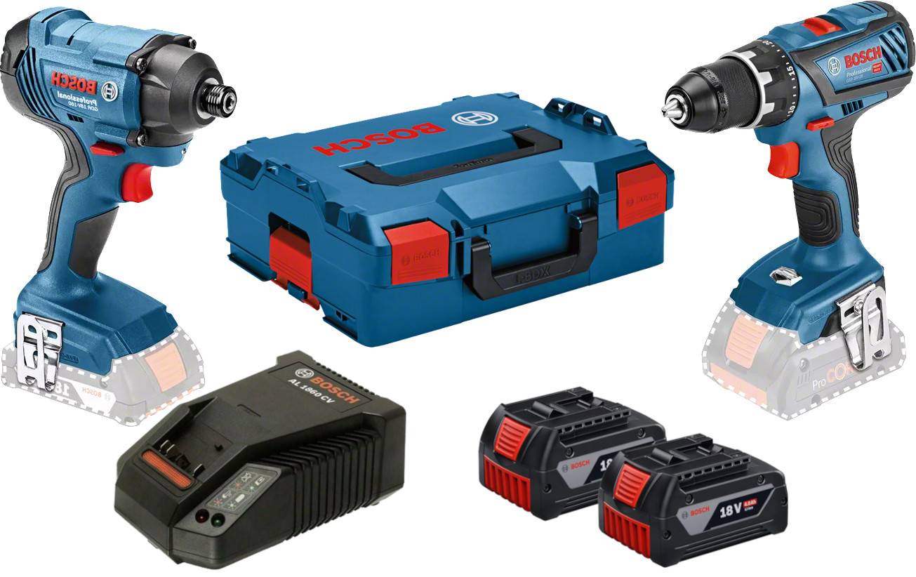 Bosch Professional - Combo kit 2 machines 18V (GSR28/GDR160) + 2 batteries 4Ah + chargeur sous L-BOXX - BOSCH - 06019G5107 - Imagen 1