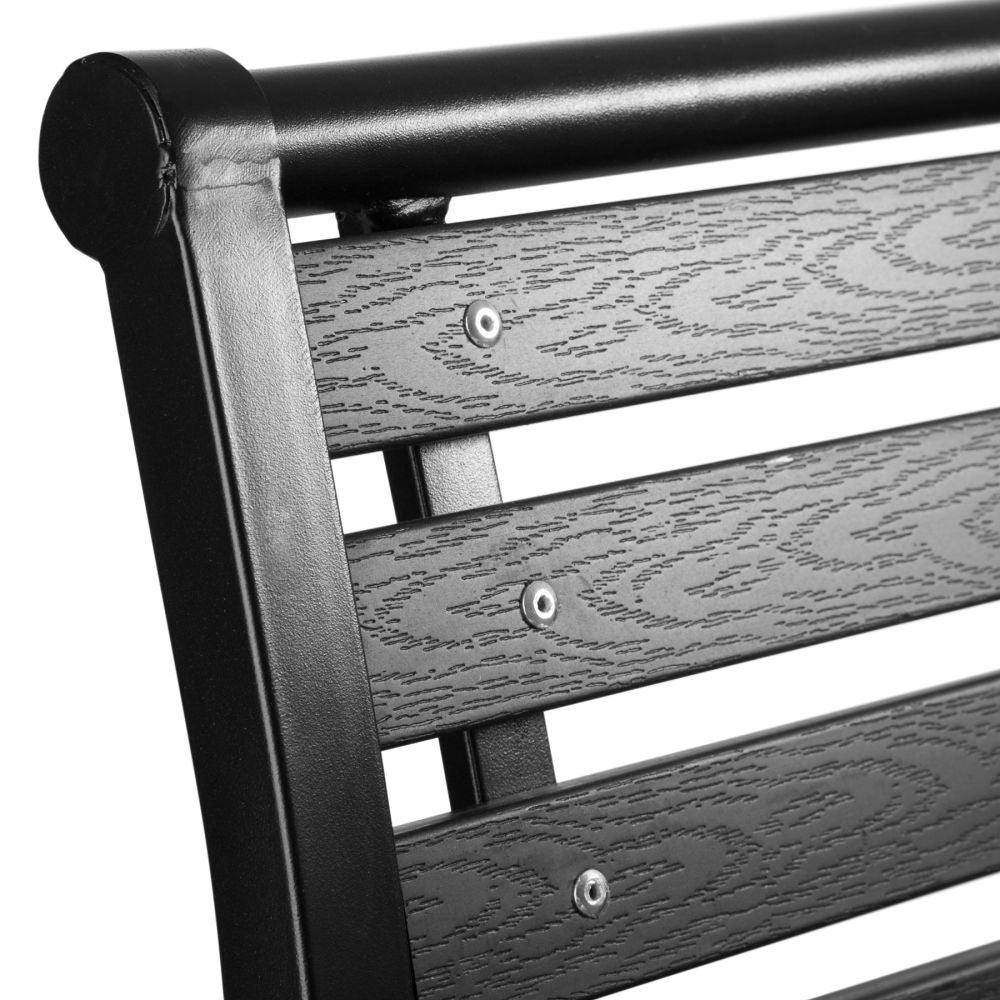 Helloshop26 - Banc de jardin meuble acier laqué 126 cm noir - Imagen 3