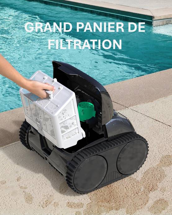 Robot piscine sans fil - WYBOT Osprey 800 - Nettoyeur piscine automatique - Autonomie 150 min - Filtration fine 180 microns - Image 5