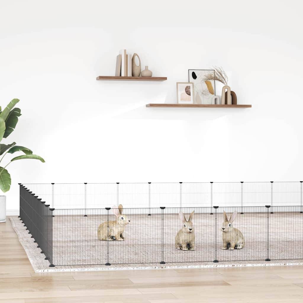 Vidaxl - Cage animaux de compagnie à 44 panneaux et porte Noir 385x385x35 cm vidaXL 3114028 - Imagen 1