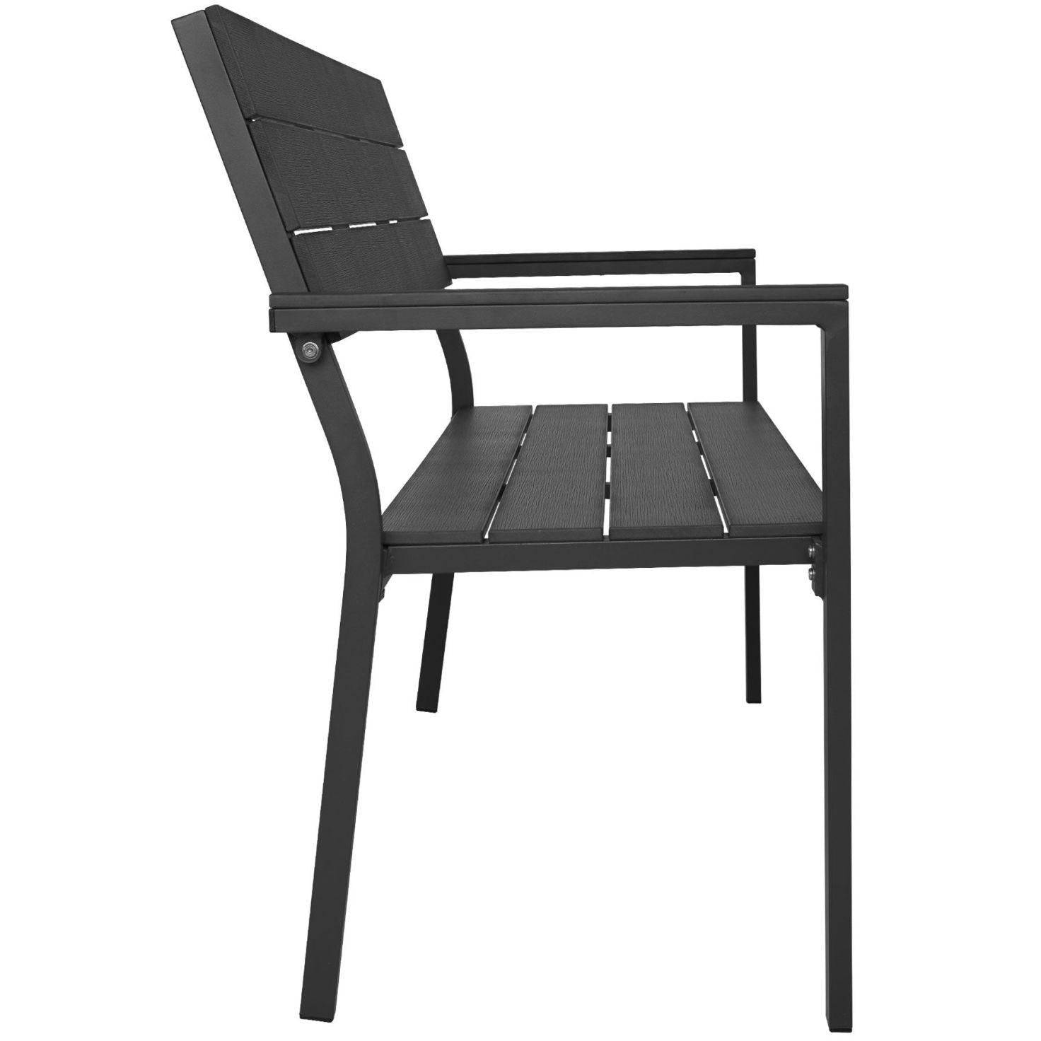 Helloshop26 - Banc de jardin pour 2 personnes utilisation en extérieur aluminium 129 cm gris - Imagen 3