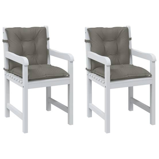 Lot de 2 coussins de chaise à dossier bas polyester gris foncé 100 x 50 x 7 cm - PANGIVO - Image 1