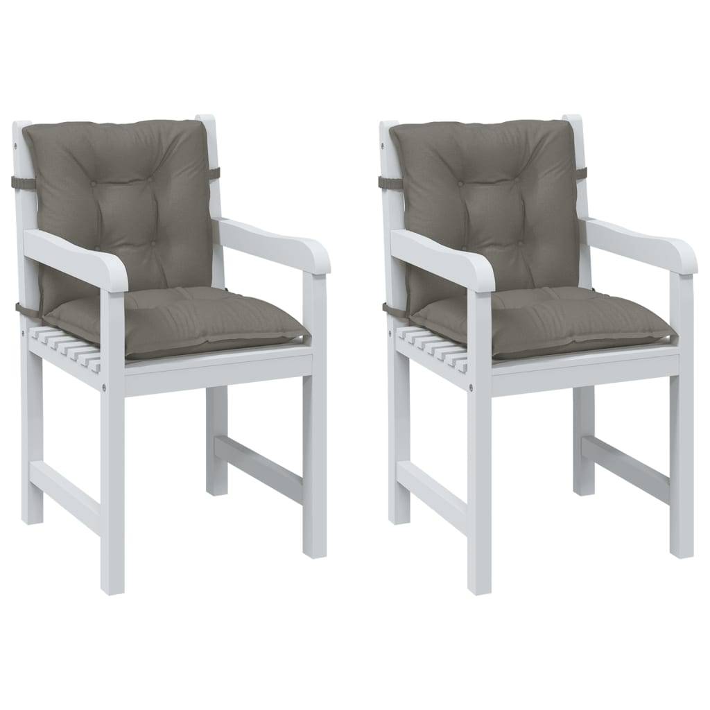 Lot de 2 coussins de chaise à dossier bas polyester gris foncé 100 x 50 x 7 cm - PANGIVO - Image 1