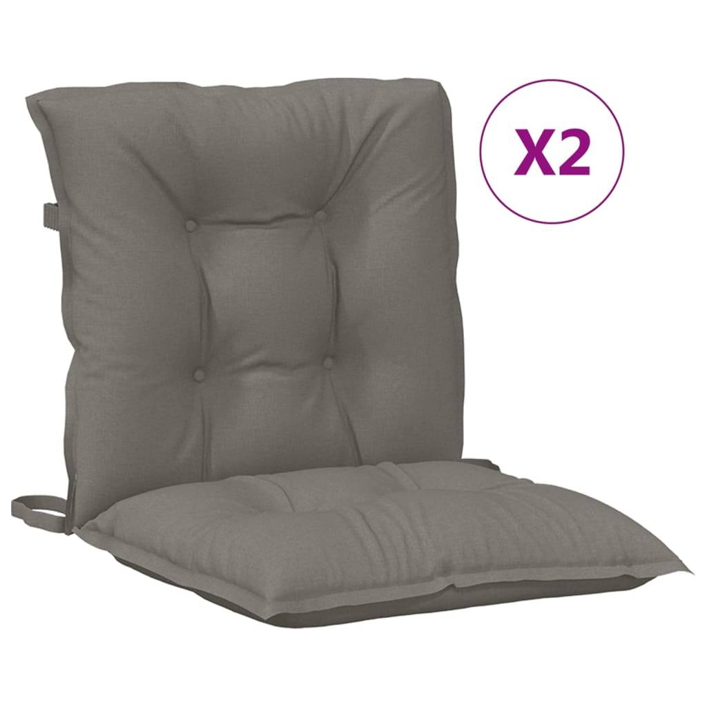 Lot de 2 coussins de chaise à dossier bas polyester gris foncé 100 x 50 x 7 cm - PANGIVO - Image 2