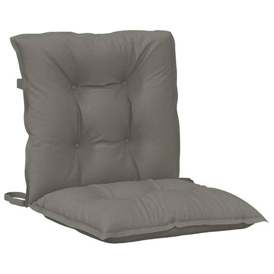 Lot de 2 coussins de chaise à dossier bas polyester gris foncé 100 x 50 x 7 cm - PANGIVO - Image 5