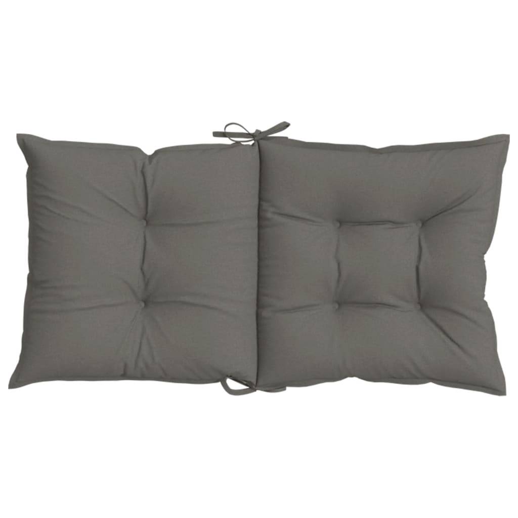 Lot de 2 coussins de chaise à dossier bas polyester gris foncé 100 x 50 x 7 cm - PANGIVO - Image 7