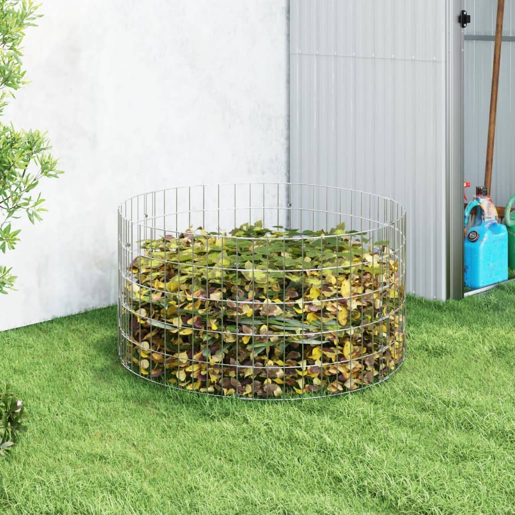 Composteur de jardin large en acier galvanisé Ø100x50 cm – ComfortXL Outdoor Living - Image 1