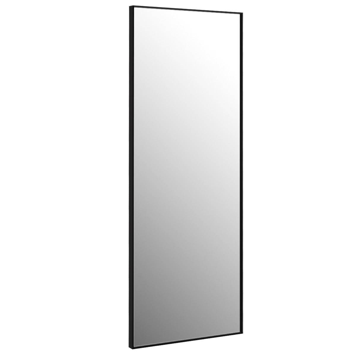 Helloshop26 - Miroir psyché miroir hd en verre antidéflagrant 150 x 4 x 56 cm cadre en aluminium noir - Imagen 1