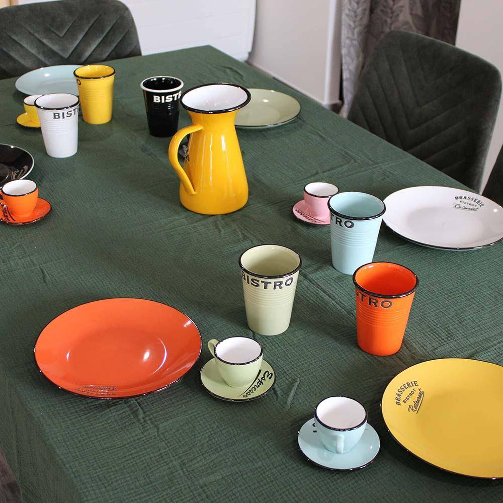 3 assiettes à dessert soucoupes Gien décor Aurélie Blue - Ressourcerie