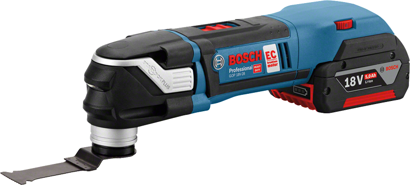 Bosch - Découpeur-ponceur BOSCH GOP 18V-28 - 2 batteries 5.0 Ah 18V, chargeur, coffret + 9 lames et 5 abrasifs - 06018B6003