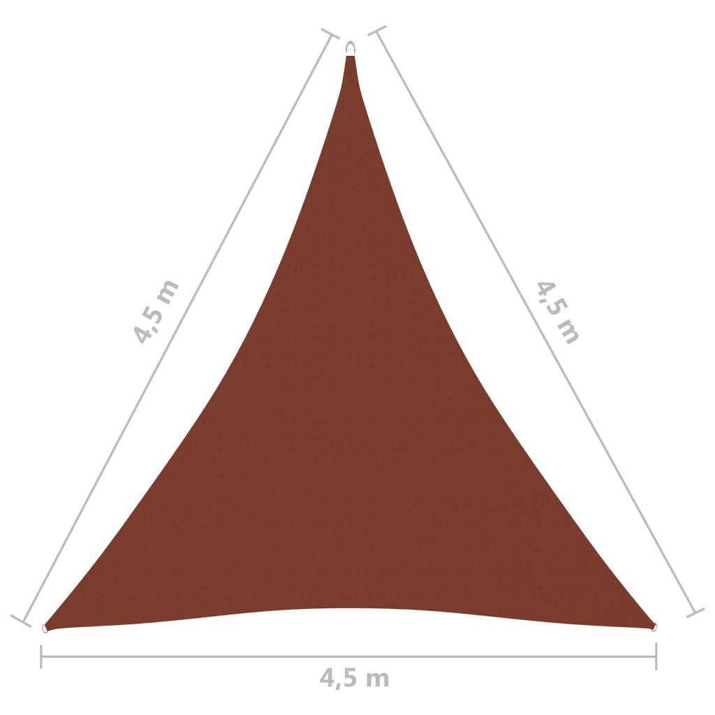 Helloshop26 - Voile toile d'ombrage parasol tissu oxford triangulaire 4,5 x 4,5 x 4,5 m marron - Imagen 6