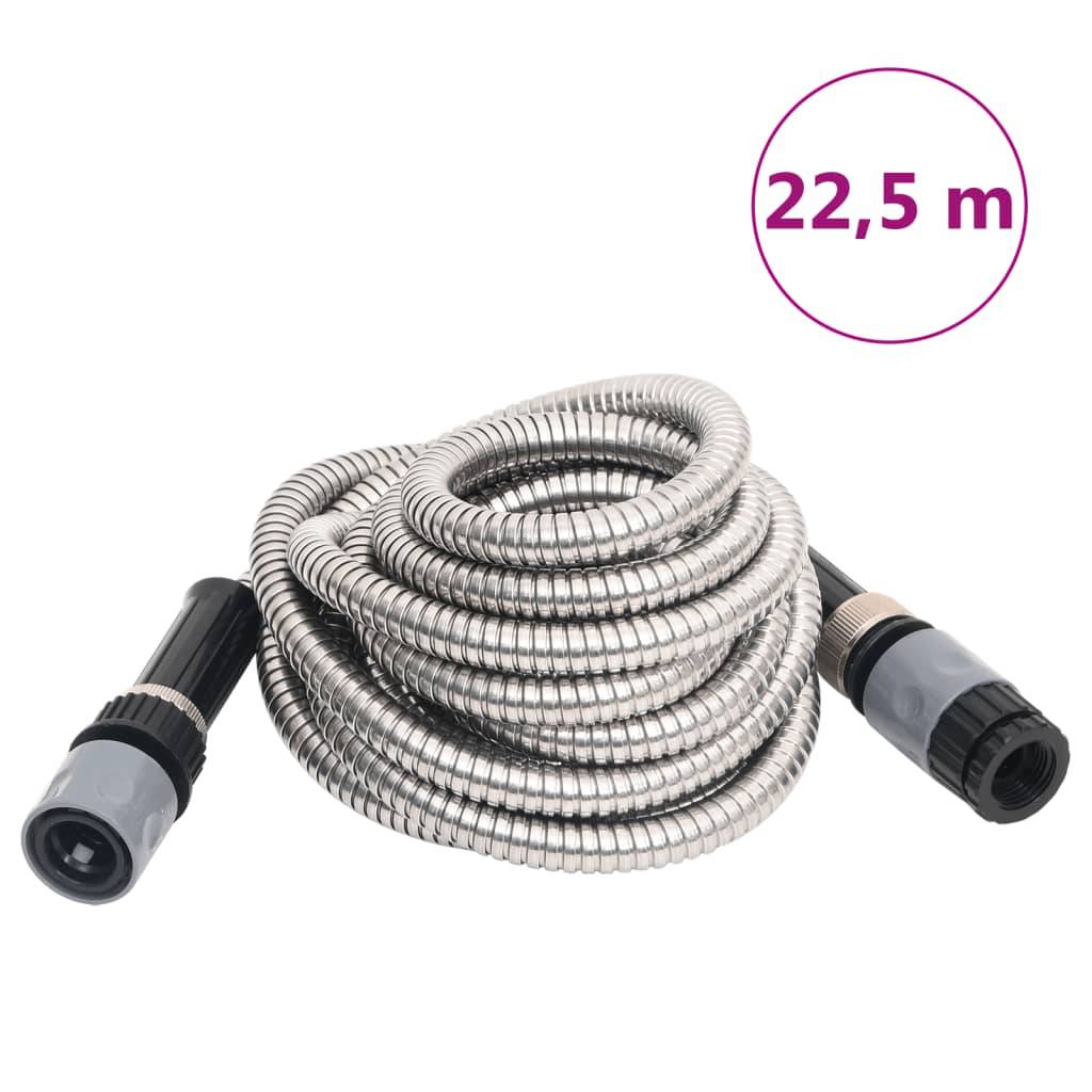 Vidaxl - Tuyau d'arrosage buse de pulvérisation argenté 0,6" 22,5 m inox vidaXL 154512 - Image 1
