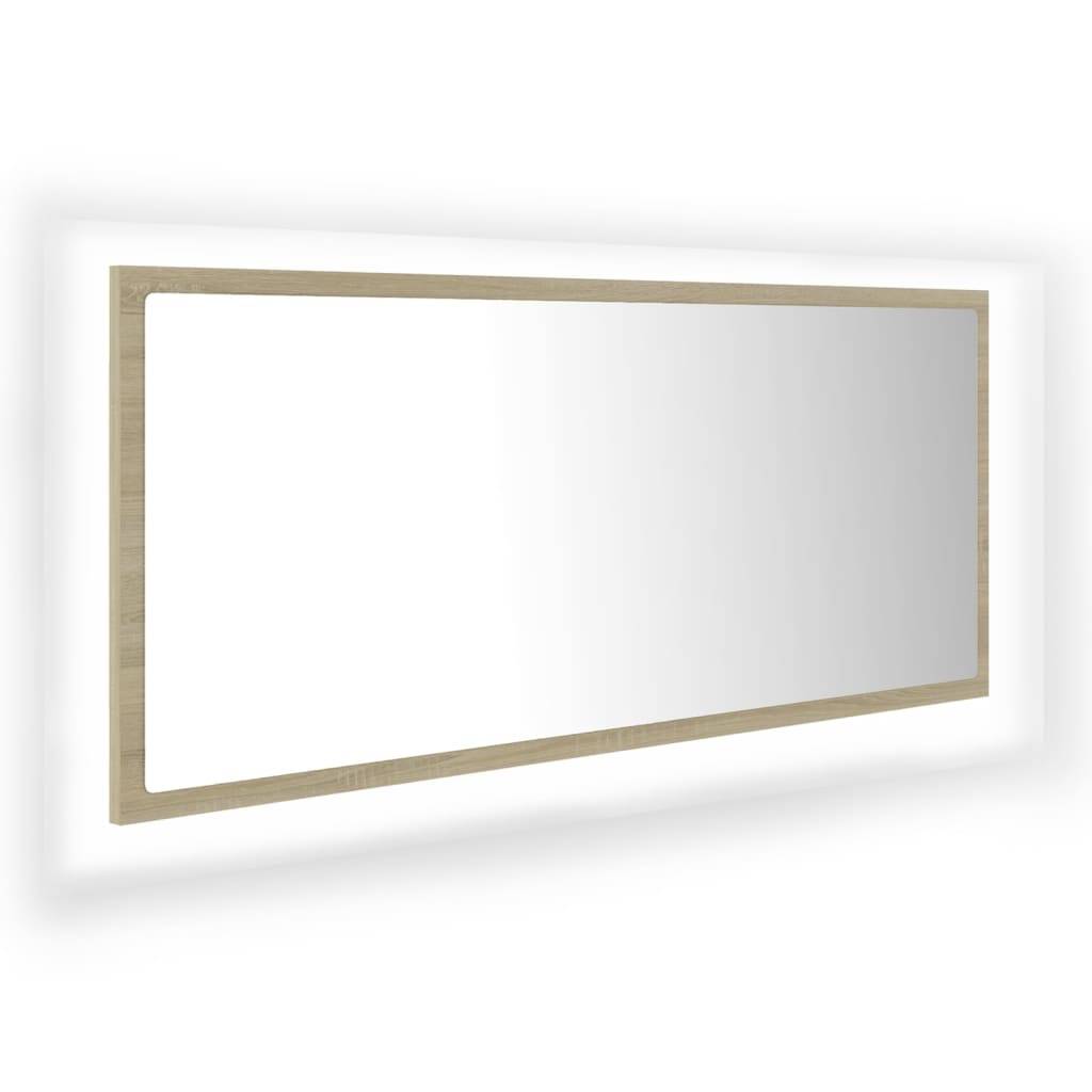 Helloshop26 - Miroir led de salle de bain 100 x 8,5 x 37cm acrylique chêne sonoma - Imagen 2