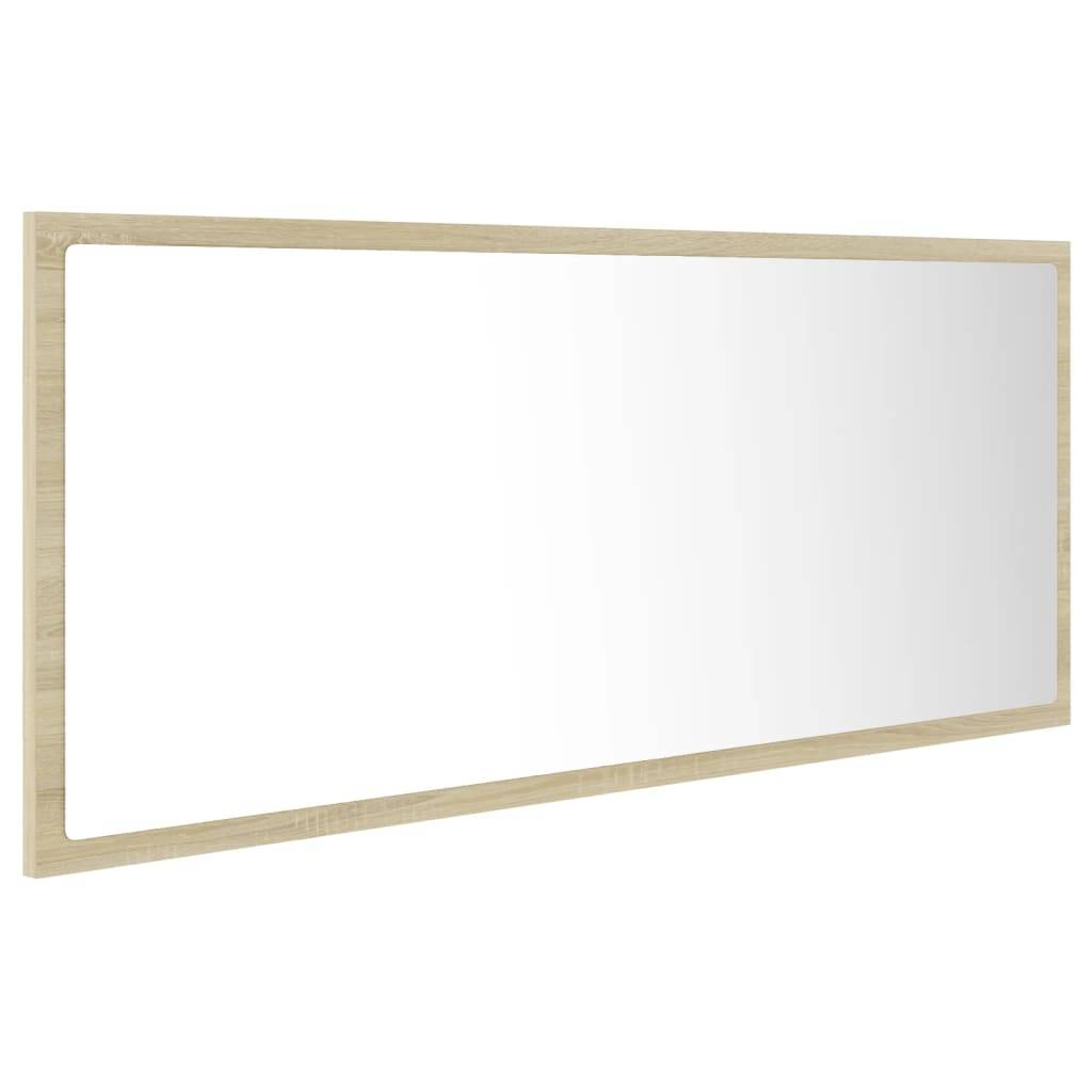 Helloshop26 - Miroir led de salle de bain 100 x 8,5 x 37cm acrylique chêne sonoma - Imagen 1