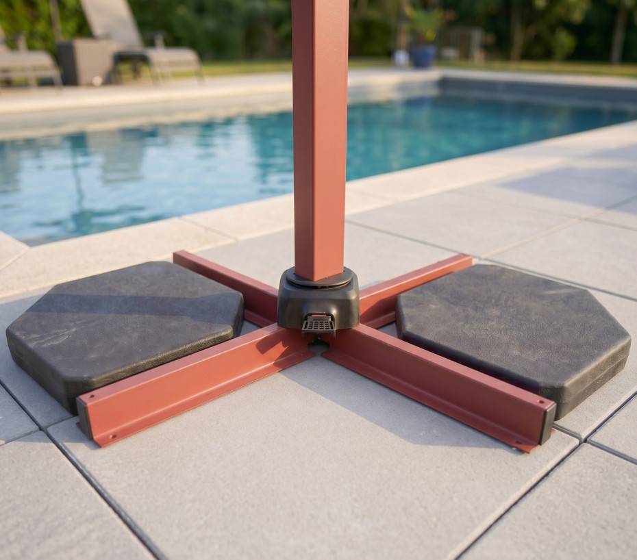 Ozalide - Parasol déporté 3.5x2.6m terracotta et lin DIAMANT - Image 2