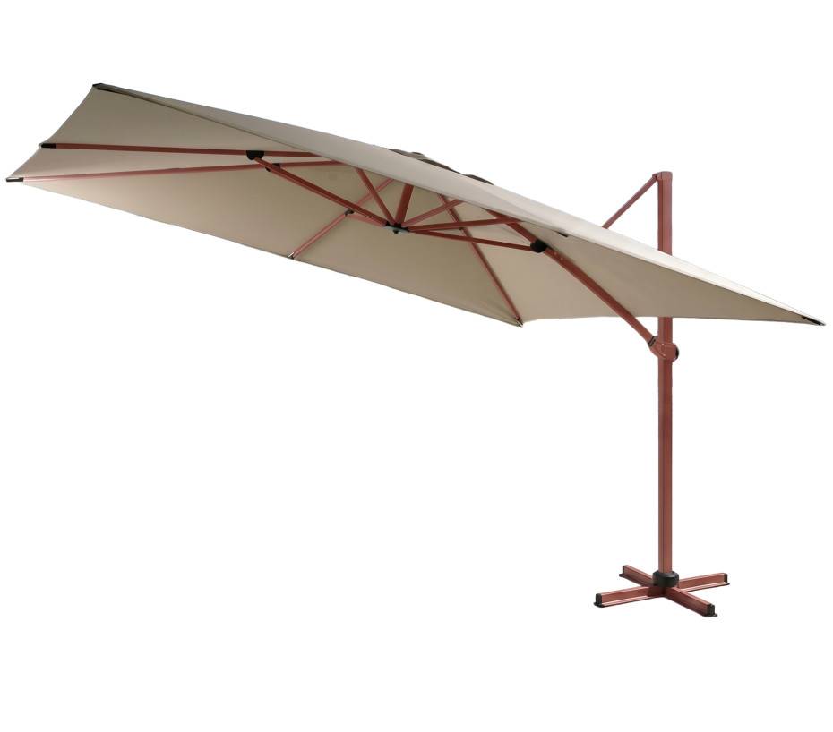 Ozalide - Parasol déporté 3.5x2.6m terracotta et lin DIAMANT - Image 5