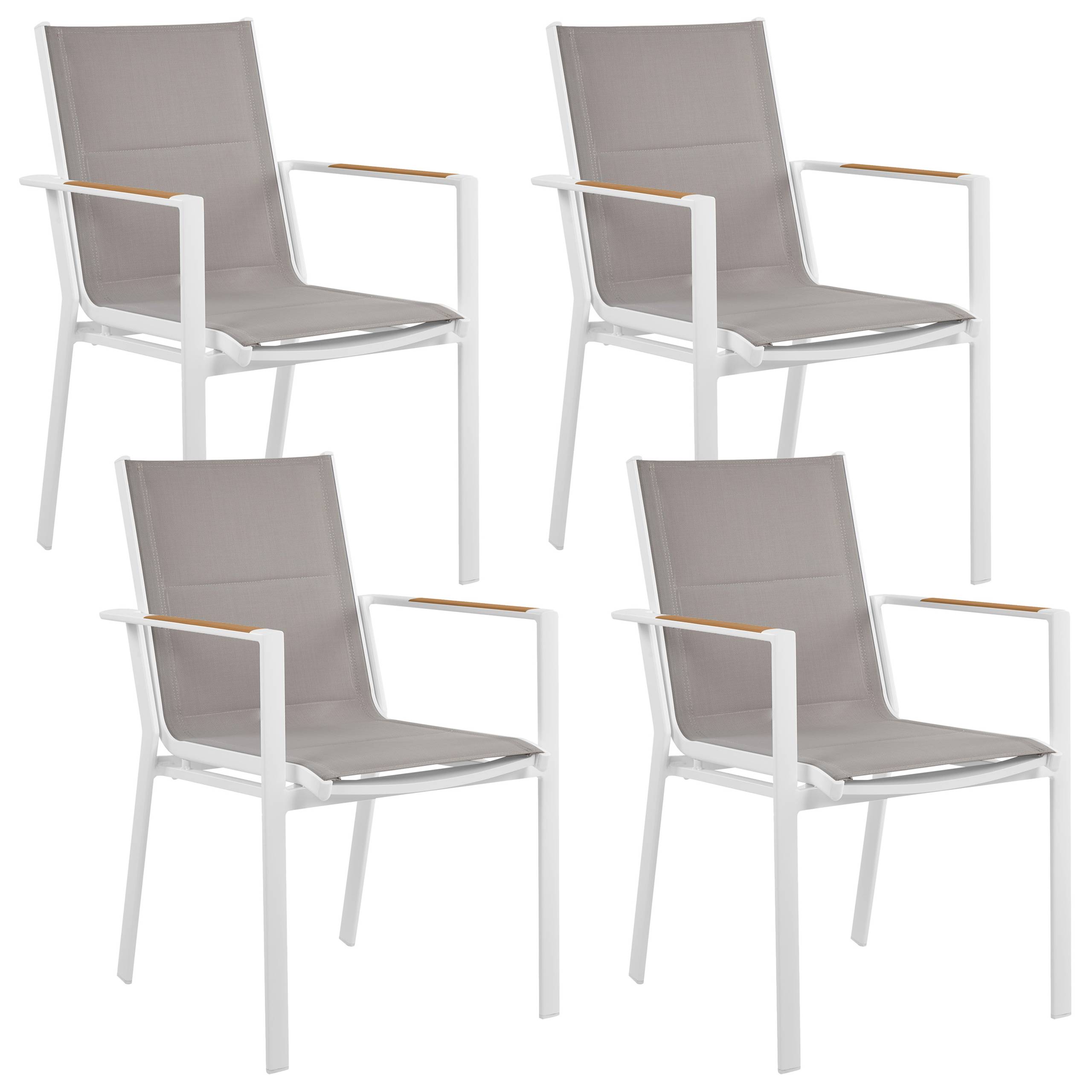 Beliani - Set de salle à manger, 4 Personnes Aluminium Gris MALETTO/BUSSETO - Beliani - Imagen 5
