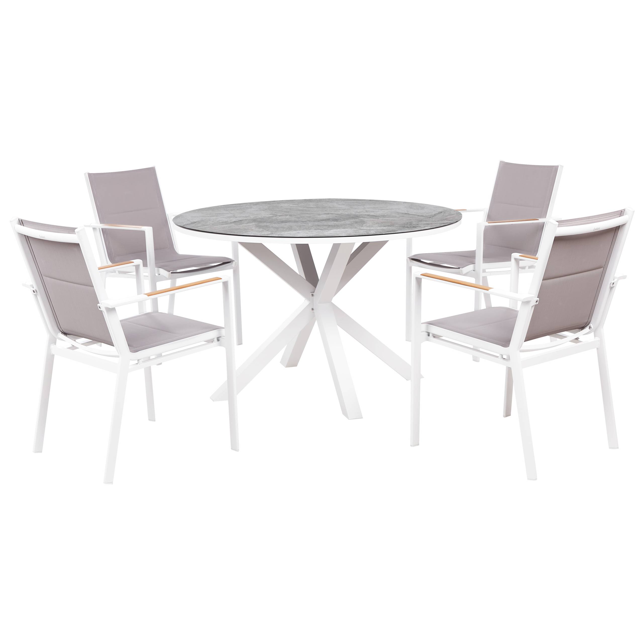 Beliani - Set de salle à manger, 4 Personnes Aluminium Gris MALETTO/BUSSETO - Beliani - Imagen 2