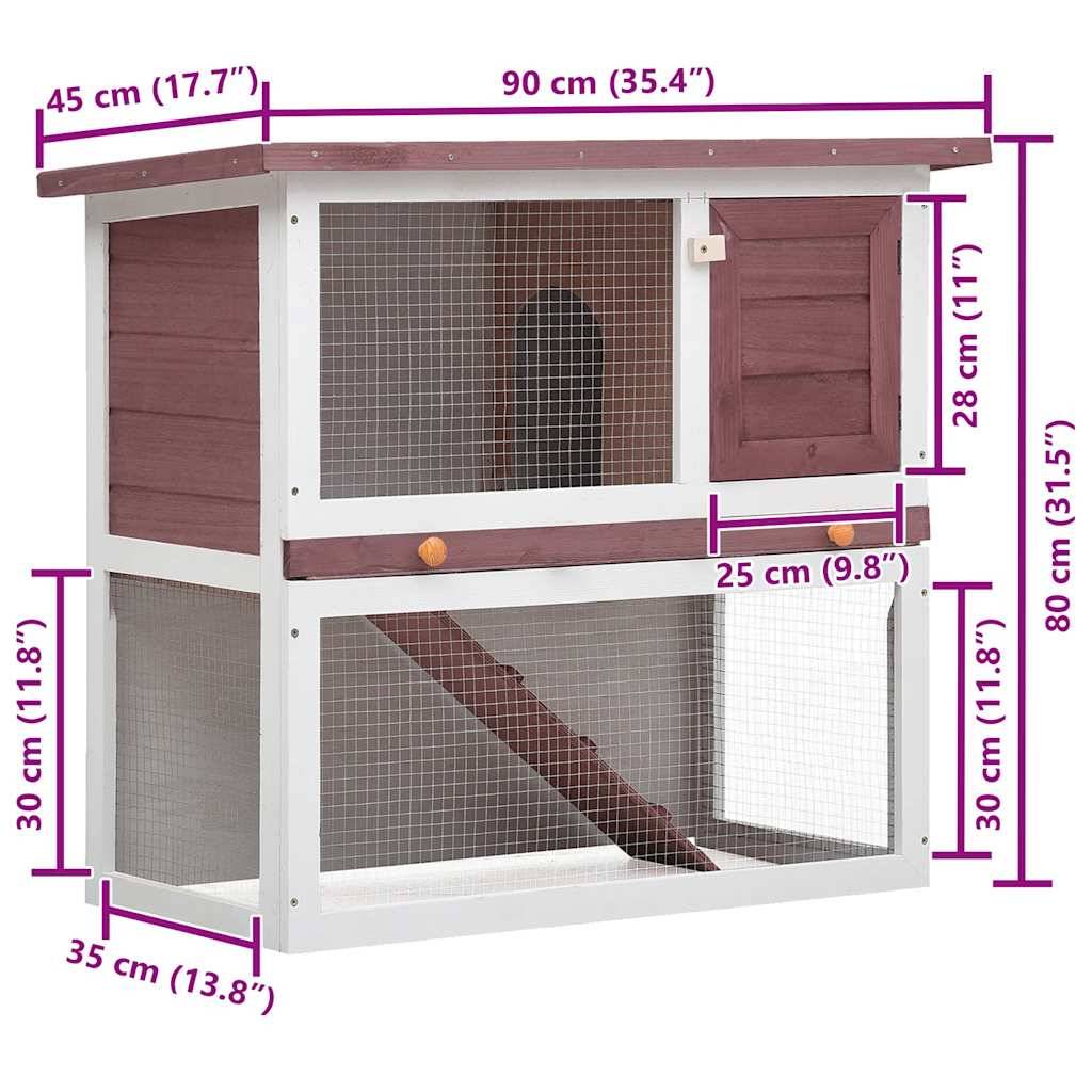 Vidaxl - Clapier d'extérieur 1 porte Marron Bois vidaXL 170832 - Imagen 2