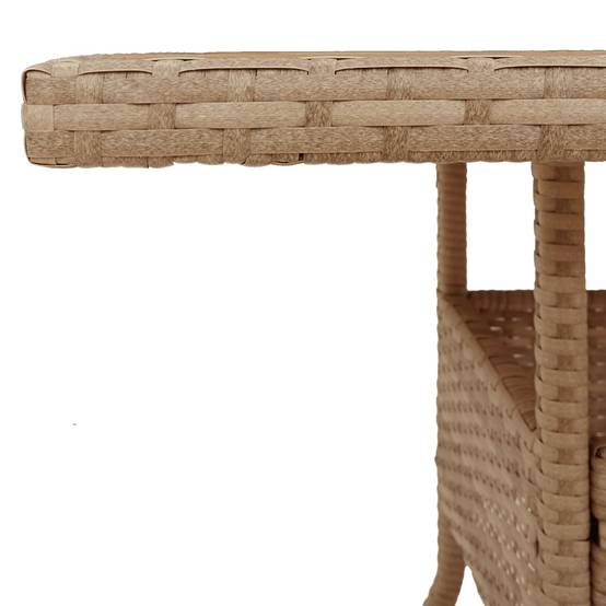 ComfortXL - Table Carrée de Repas 80cm pour Terrasse, Polyrotin Beige et Plateau en Bois d'Acacia Massif – ComfortXL Outdoor Living - Image 10