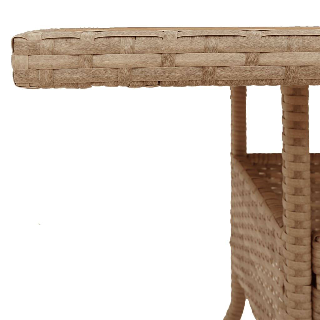 ComfortXL - Table Carrée de Repas 80cm pour Terrasse, Polyrotin Beige et Plateau en Bois d'Acacia Massif – ComfortXL Outdoor Living - Image 10