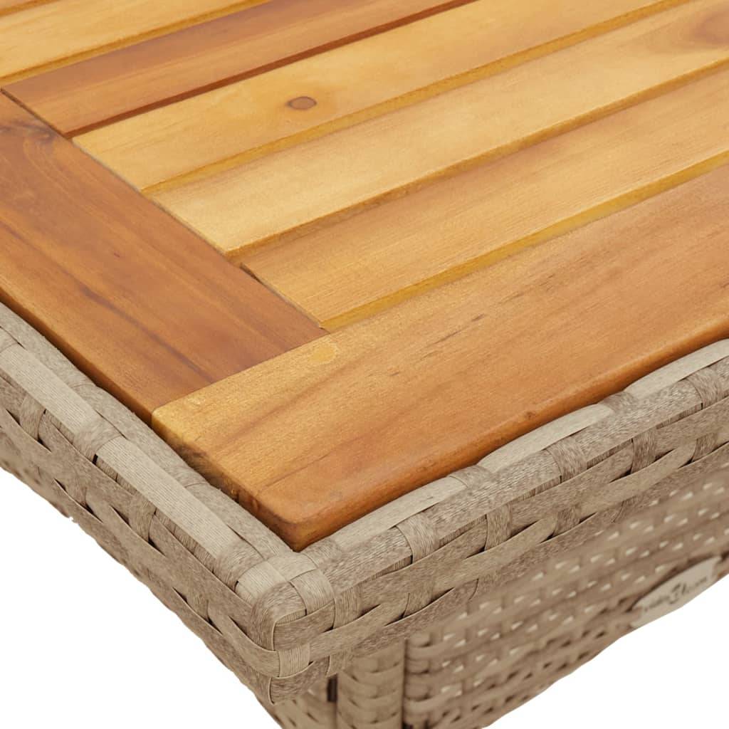 ComfortXL - Table Carrée de Repas 80cm pour Terrasse, Polyrotin Beige et Plateau en Bois d'Acacia Massif – ComfortXL Outdoor Living - Image 9