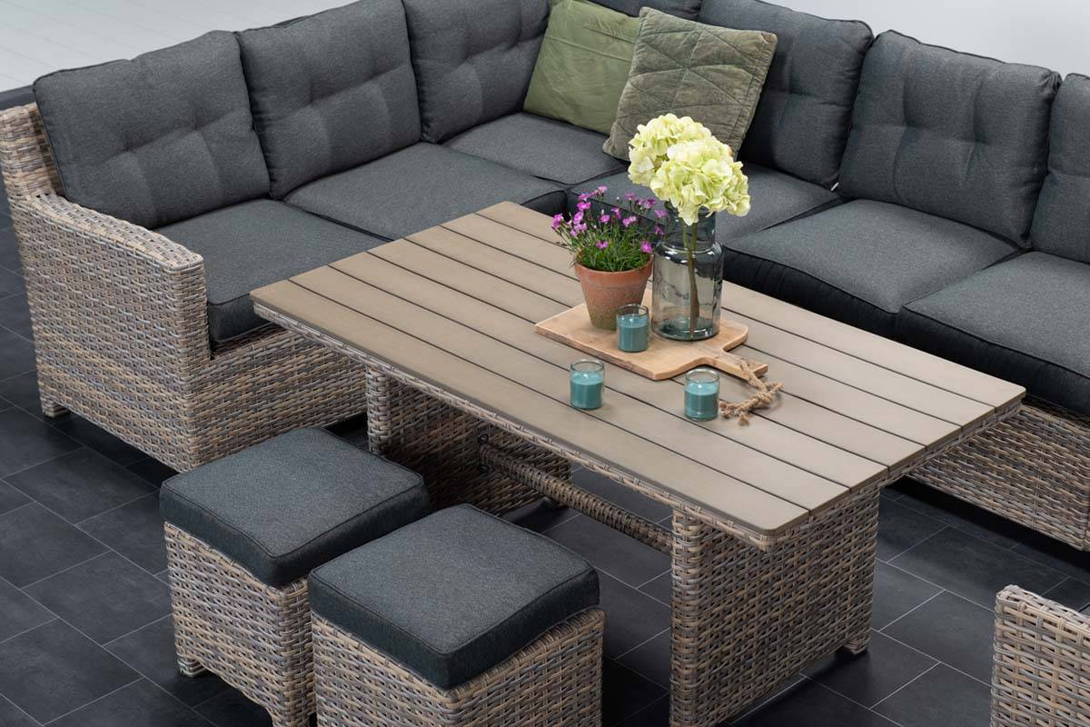Garden Impressions - Mobilier L/D Seagull 5 pcs G saule ancien en L/reflex noir - Garden Impressions - Imagen 7