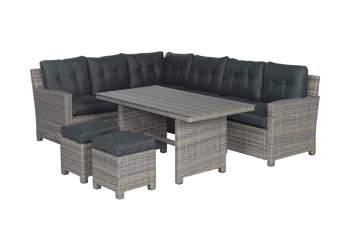 Garden Impressions - Mobilier L/D Seagull 5 pcs G saule ancien en L/reflex noir - Garden Impressions - Imagen 2