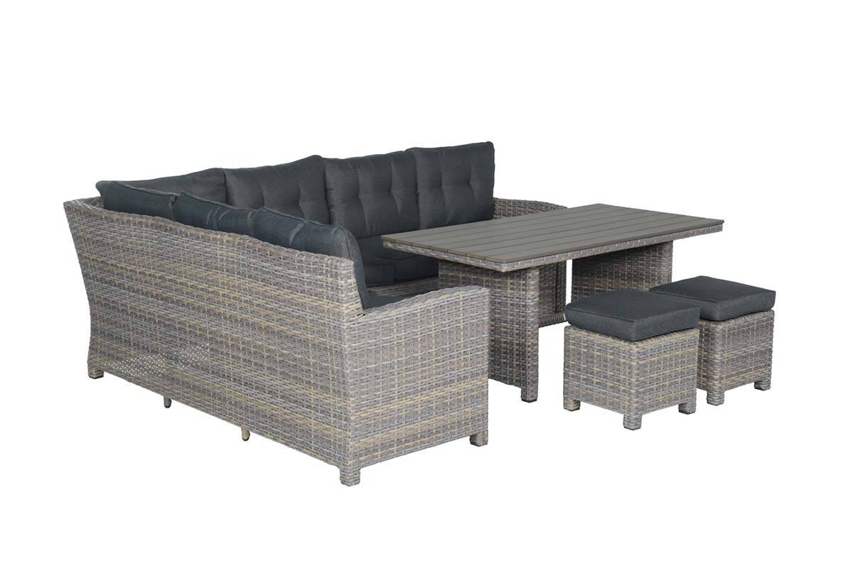 Garden Impressions - Mobilier L/D Seagull 5 pcs G  saule ancien en L/reflex noir - Garden Impressions - Imagen 3