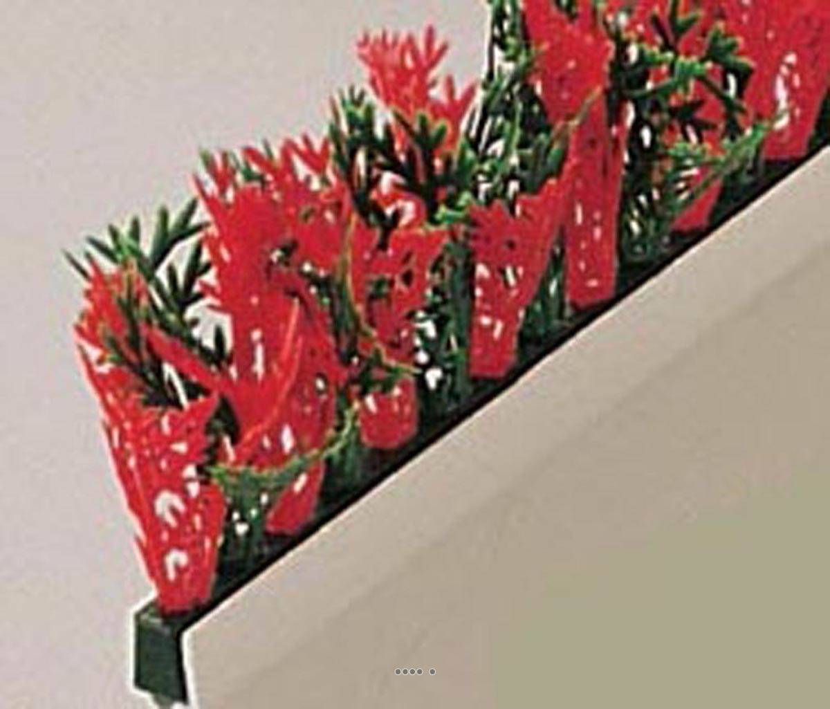 Artificielles - Recharge feuille PE Cyprés vert-rouge L25cm Séparateur barrette L75cm - couleur: Vert-rouge - div: C
