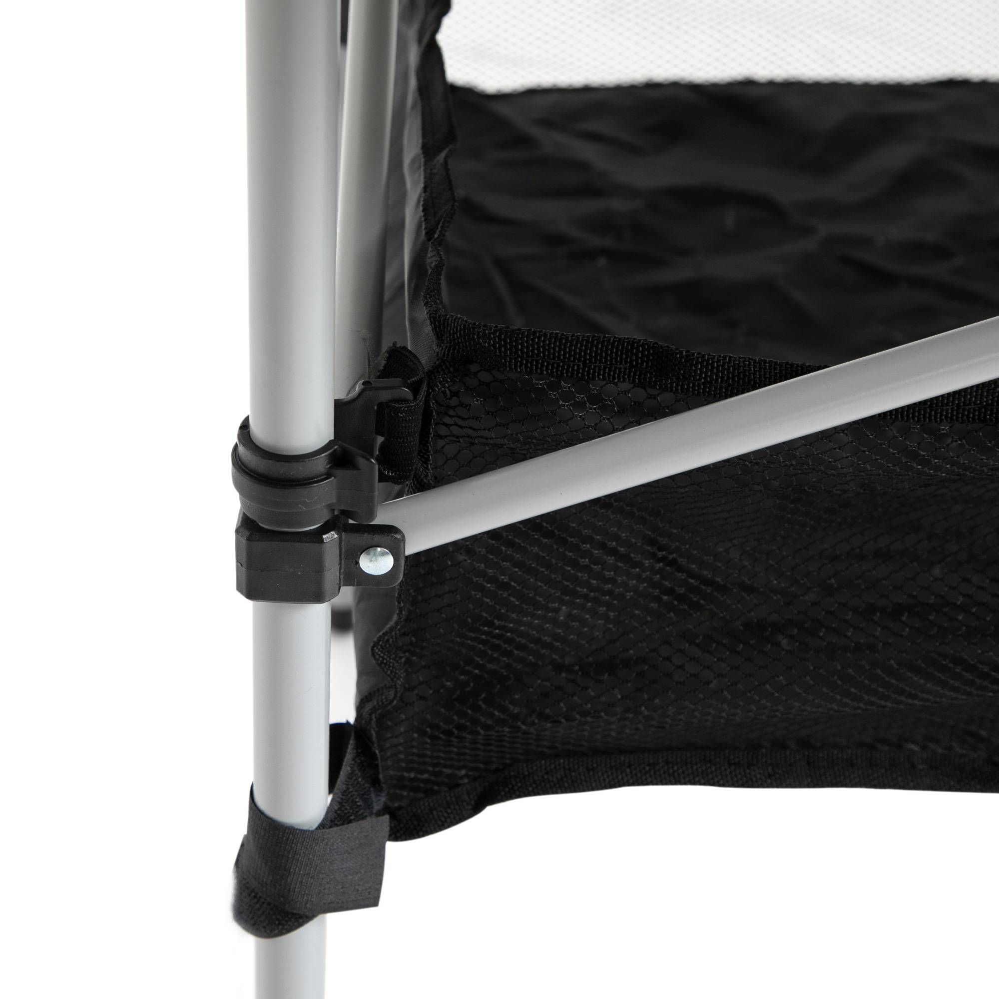 ComfortXL - Table camping pliante aluminium avec rangement filet pique-nique jardin 70 cm argent - ComfortXL Outdoor Living - Image 9