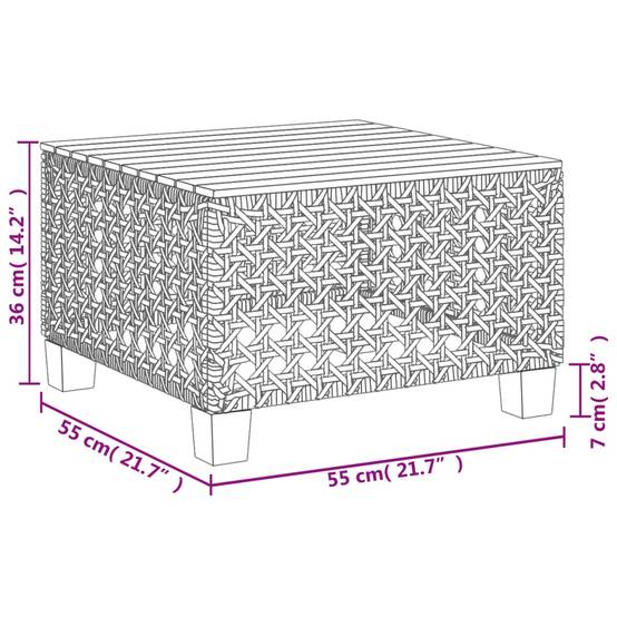 PANGIVO - Table de jardin résine tressée bois acacia noir 55 x 55 x 36 cm, Poids :7.2kg - PANGIVO - Image 9