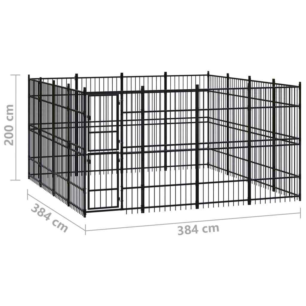 Vidaxl - Chenil d'extérieur pour chiens Acier 14,75 m² vidaXL 3097982 - Imagen 8