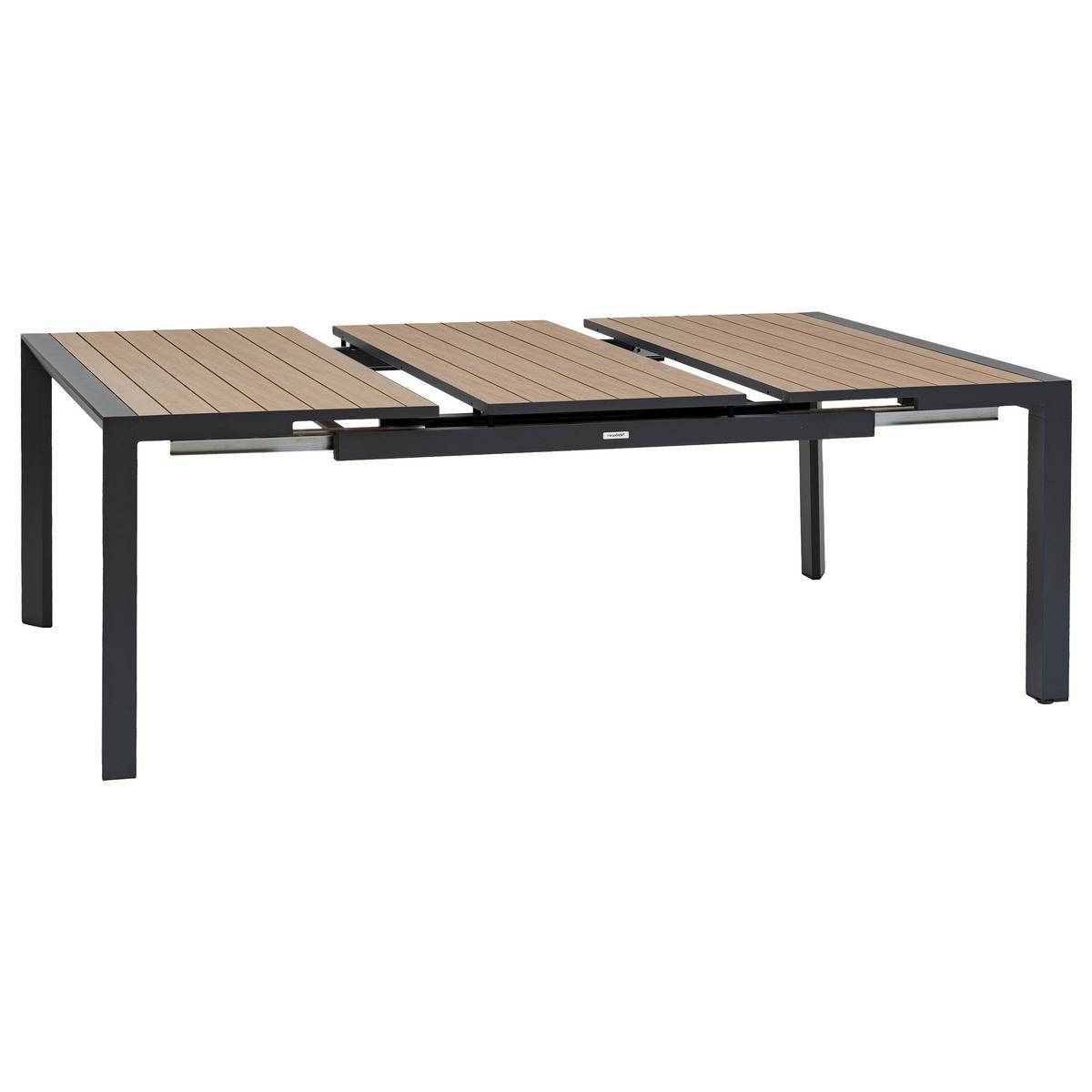 Hesperide - Table de jardin extensible carrée "Évasion" effet bois honey & argile 10 places lates en aluminium - Hespéride - Image 5