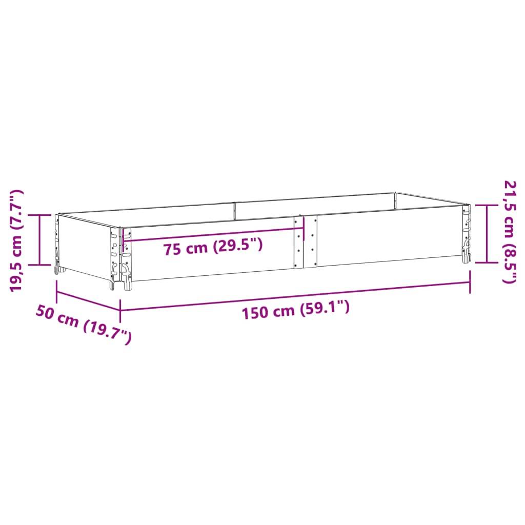 Jardinière bois de pin noir 150 x 50 x 21.5 cm - PANGIVO - Image 8