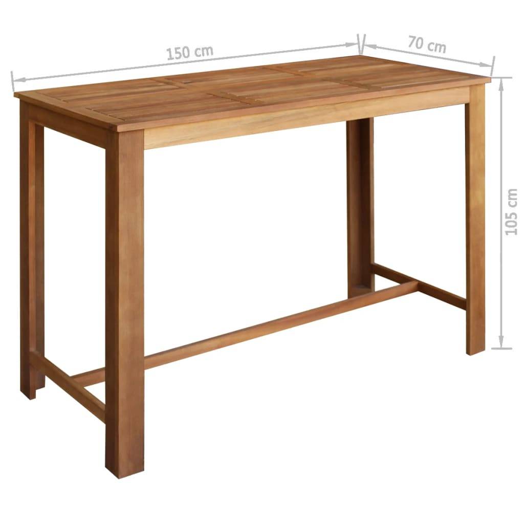 Helloshop26 - Table haute mange debout bar bistrot bois d'acacia solide 150 cm - Imagen 4
