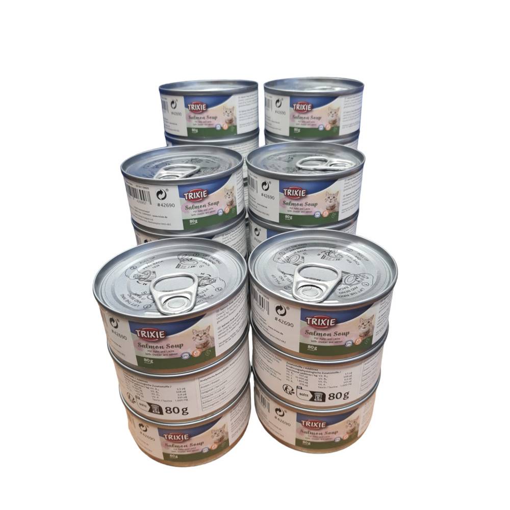 Trixie - Trixie - Soupe au poulet et au saumon 24 x 80 g pour chat - Image 1