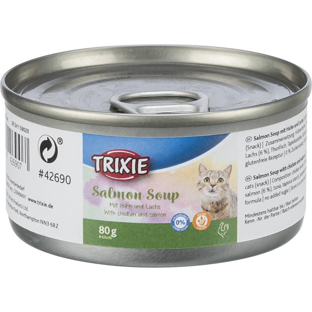 Trixie - Trixie - Soupe au poulet et au saumon 24 x 80 g pour chat - Imagen 2