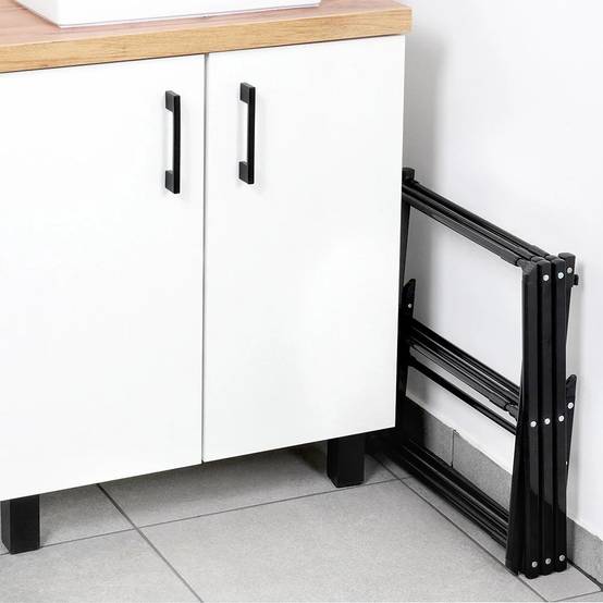 Importdistrib - Etendoir a linge vertical extensible en métal noir 47-78 x 94 cm - Image 5