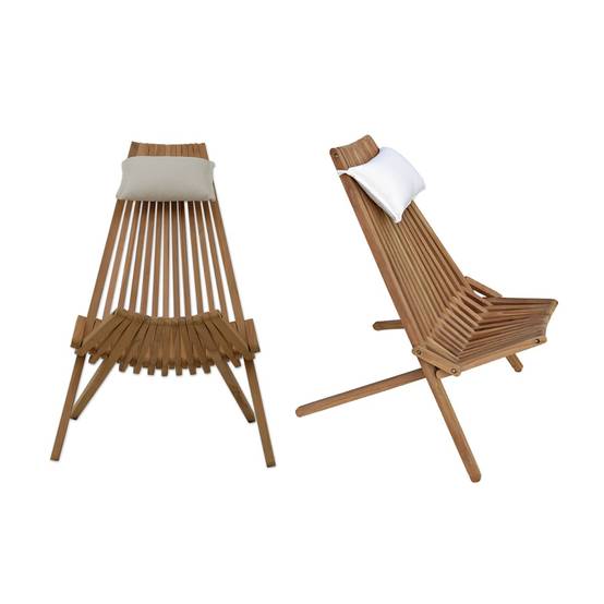 Teck'Attitude - Chaises longues pliables en teck massif Santiago (lot de 2) - TECK'Attitude - Image 1