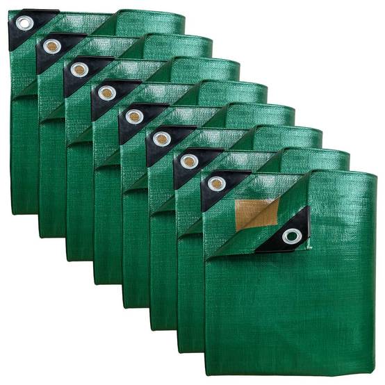 Pack Paysagiste PROFESSIONNEL - 8 Bâches imperméables HQ250JD - 1,5x6m (x3) + 2x3m (x3) + 3x5m (x1) + 4x5m (x1) - PM3JD TECPLAST - Image 1