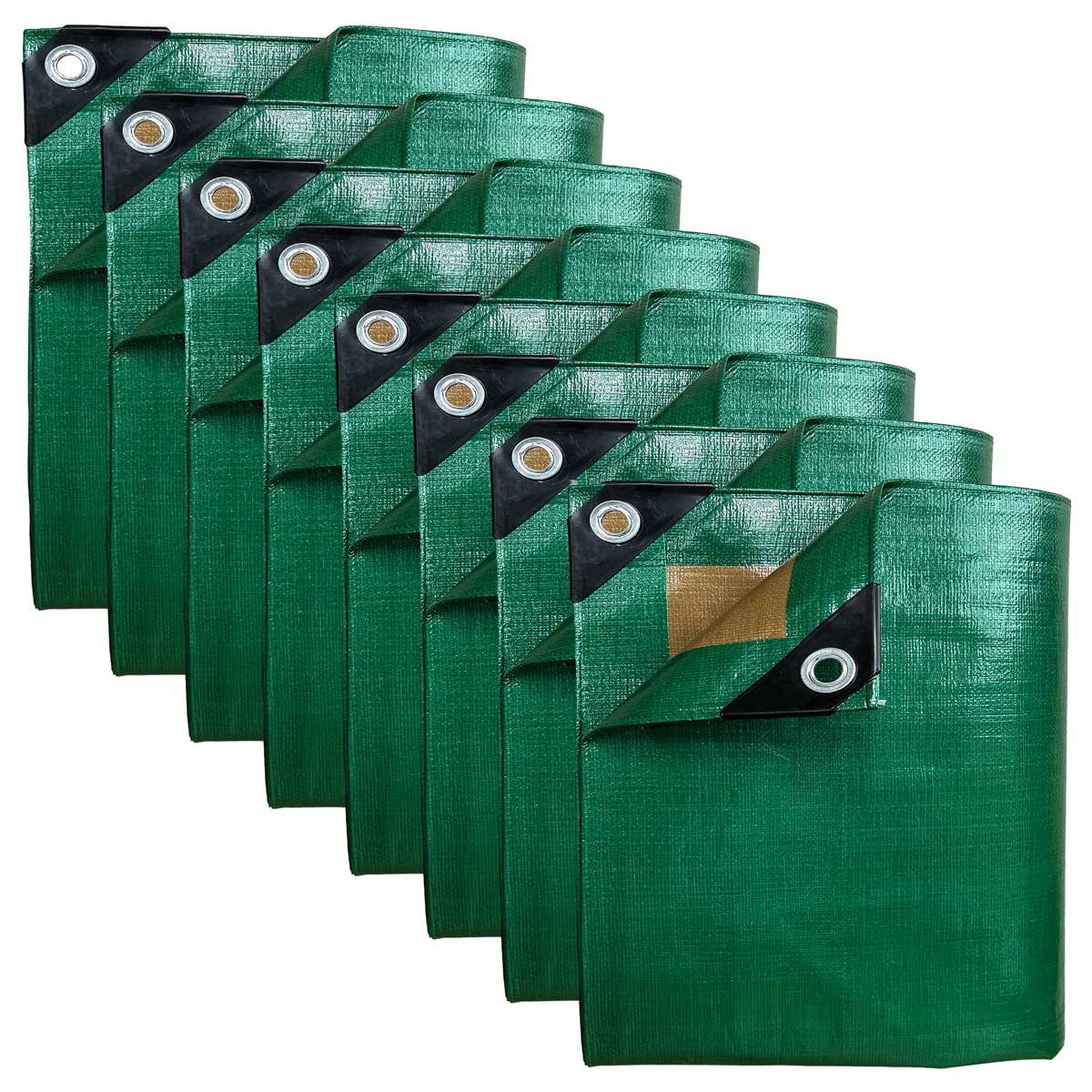 Pack Paysagiste PROFESSIONNEL - 8 Bâches imperméables HQ250JD - 1,5x6m (x3) + 2x3m (x3) + 3x5m (x1) + 4x5m (x1) - PM3JD TECPLAST - Image 1
